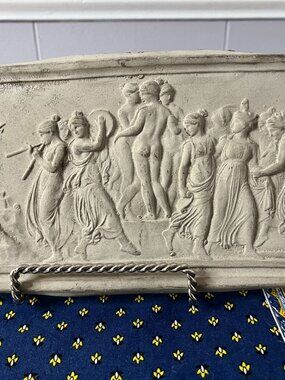 VTG Neoclassical Bas-Relief Plaque Greek Roman Wall Art Mythology Muses